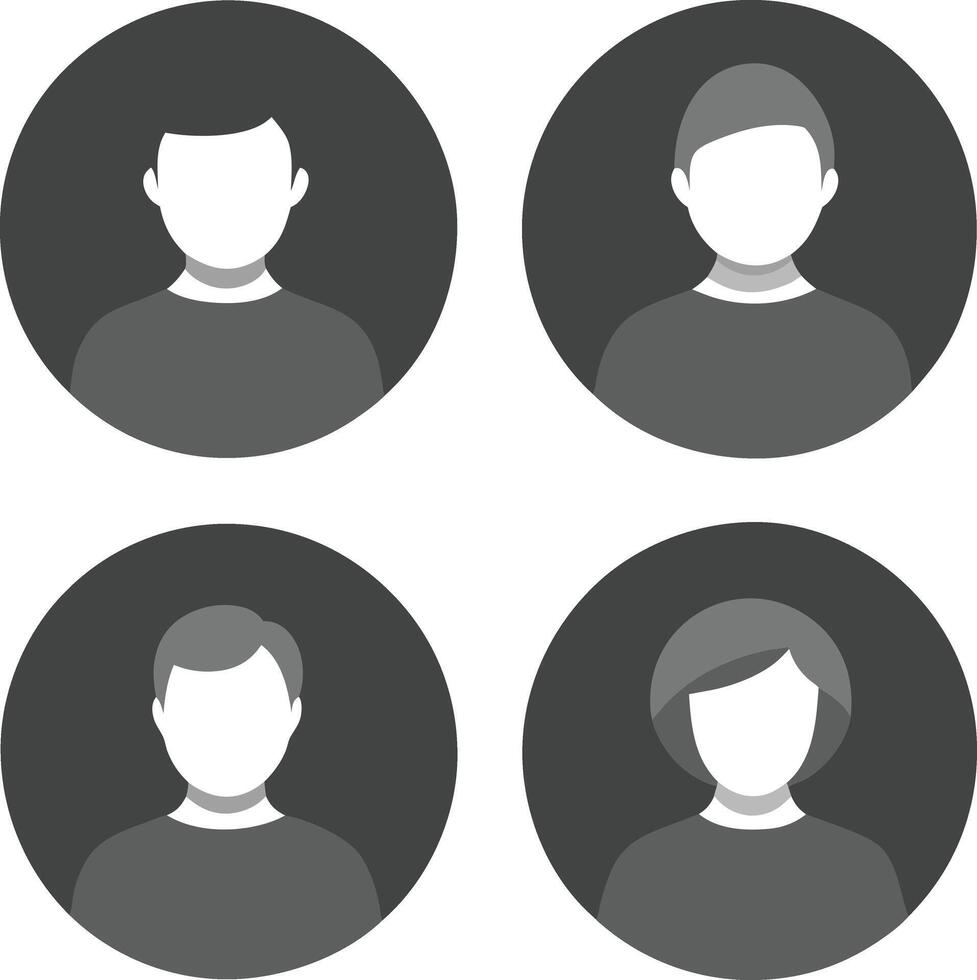 Generic User Profile Icons Male, Female, Avatar, Team, Group vector