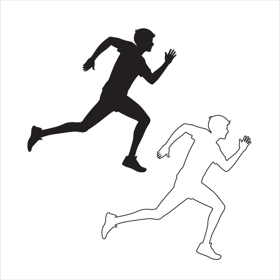 Runners in Motion Silhouette Design vector