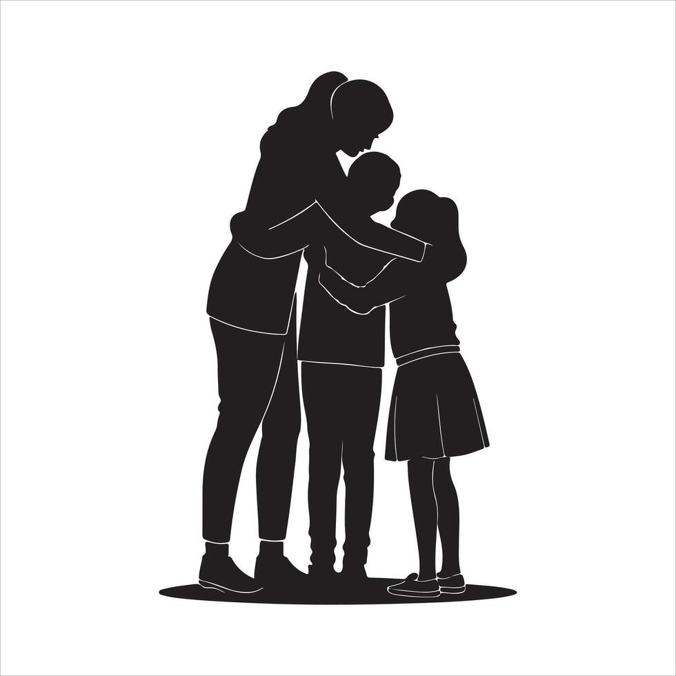 Silhouette of Friendship and Unity vector