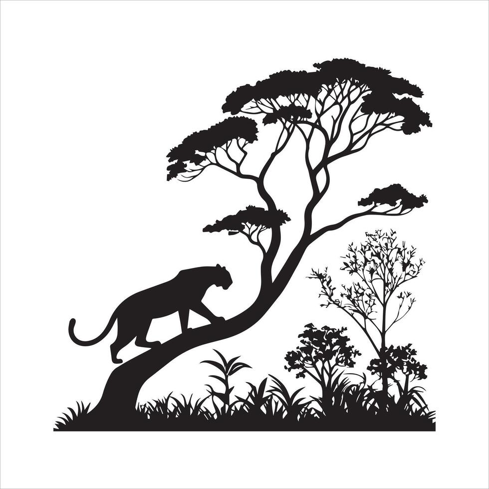 Minimalist Leopard Silhouette Collection in EPS vector