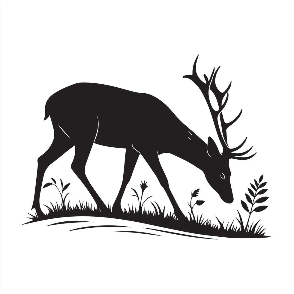 Minimalist Deer Silhouette Collection EPS Format vector