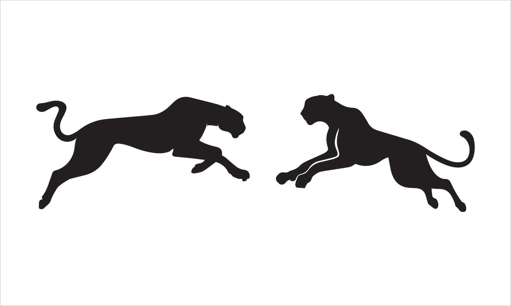 High-Quality Cheetah Silhouettes on White vector