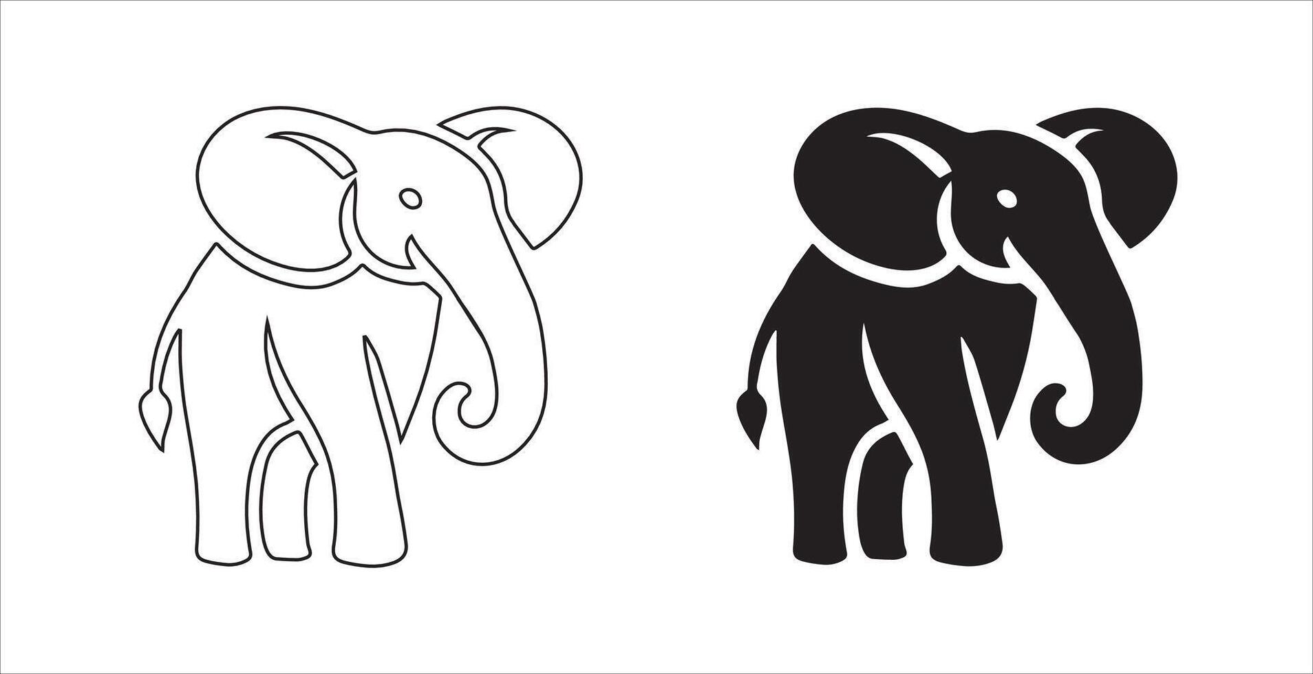 Bold Elephant Silhouette Art vector