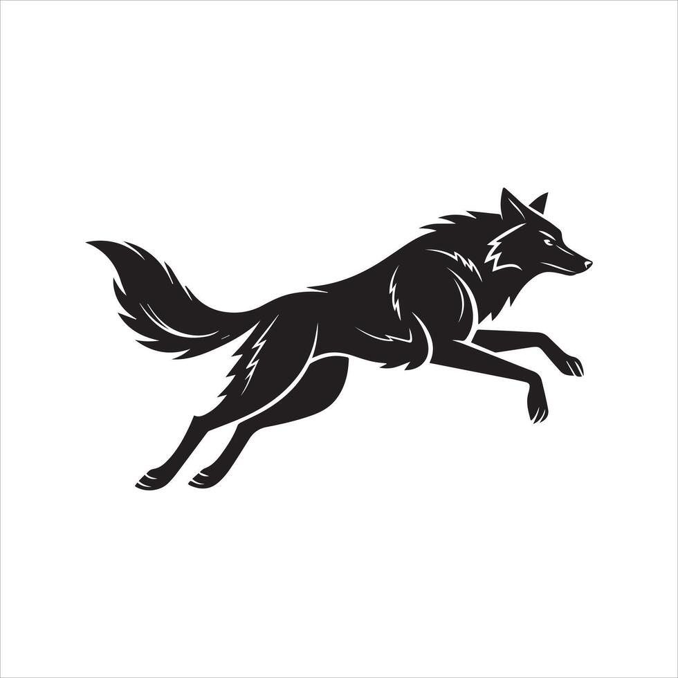 Minimalist Wolf Silhouette Collection EPS Files vector