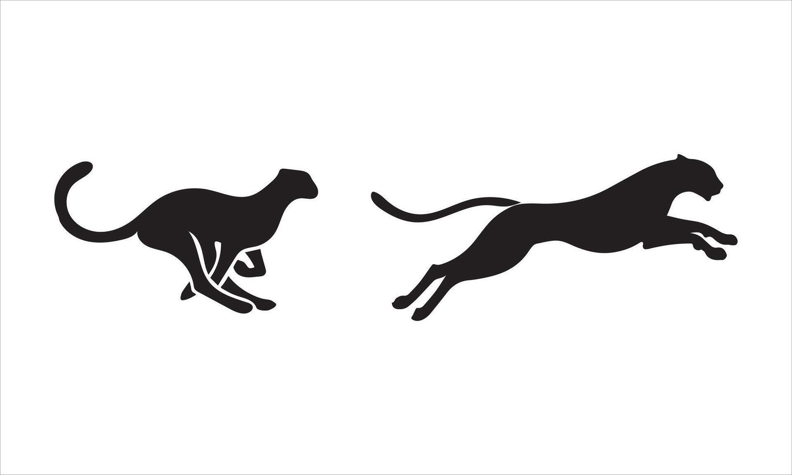 Cheetah Silhouette Illustrations Editable EPS Files vector