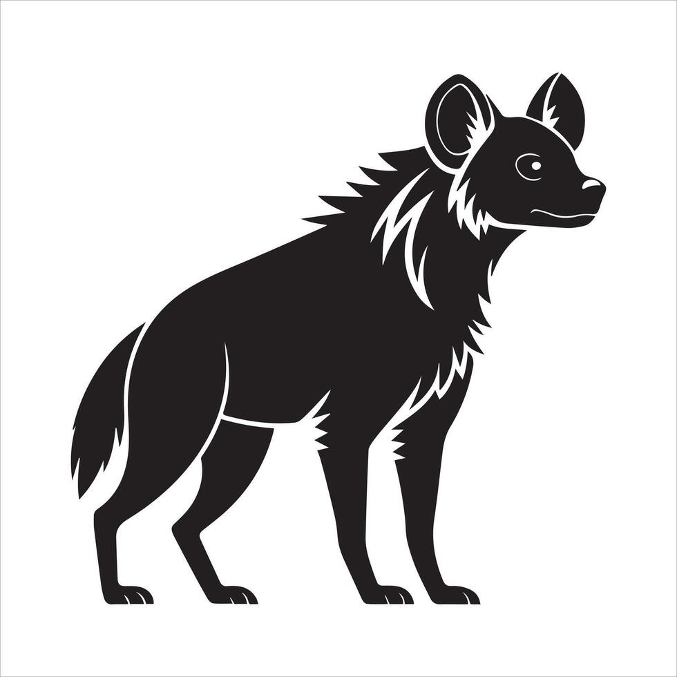 Bold Hyena Silhouette Art vector