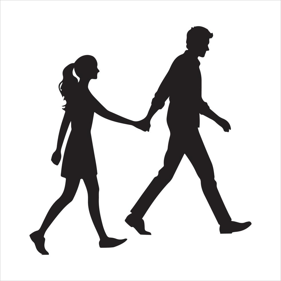 Silhouette of Togetherness vector