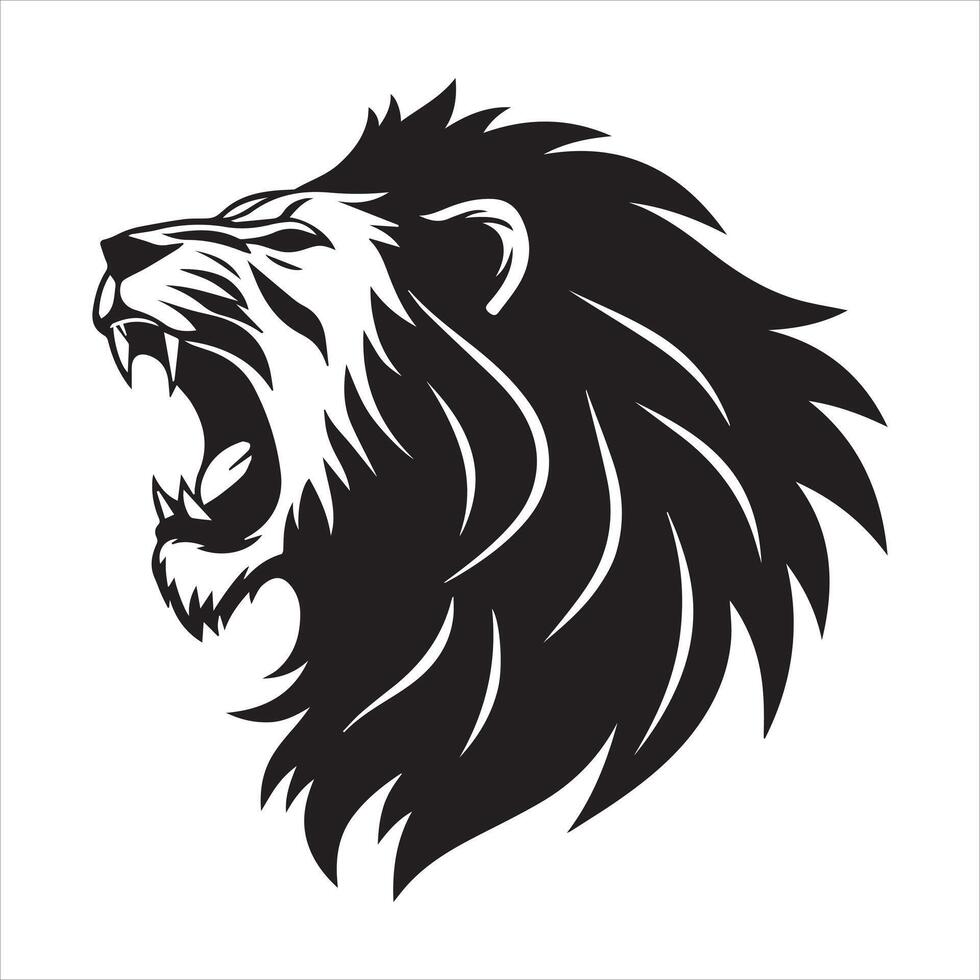 Lion Head Silhouettes Fully Editable EPS Artwork vector