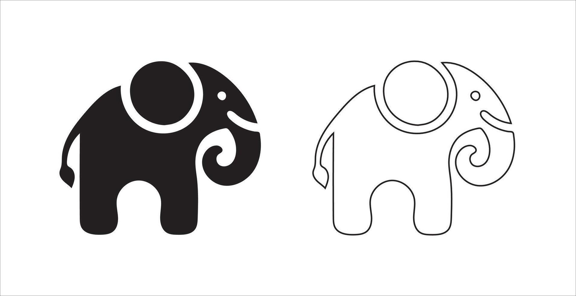 Bold Elephant Silhouette Art vector