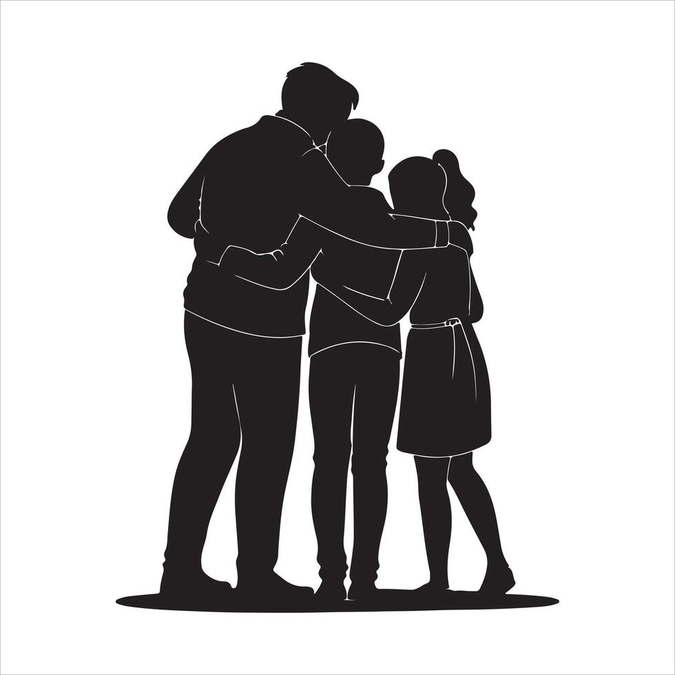 Silhouette of a Bonding Group Hug vector