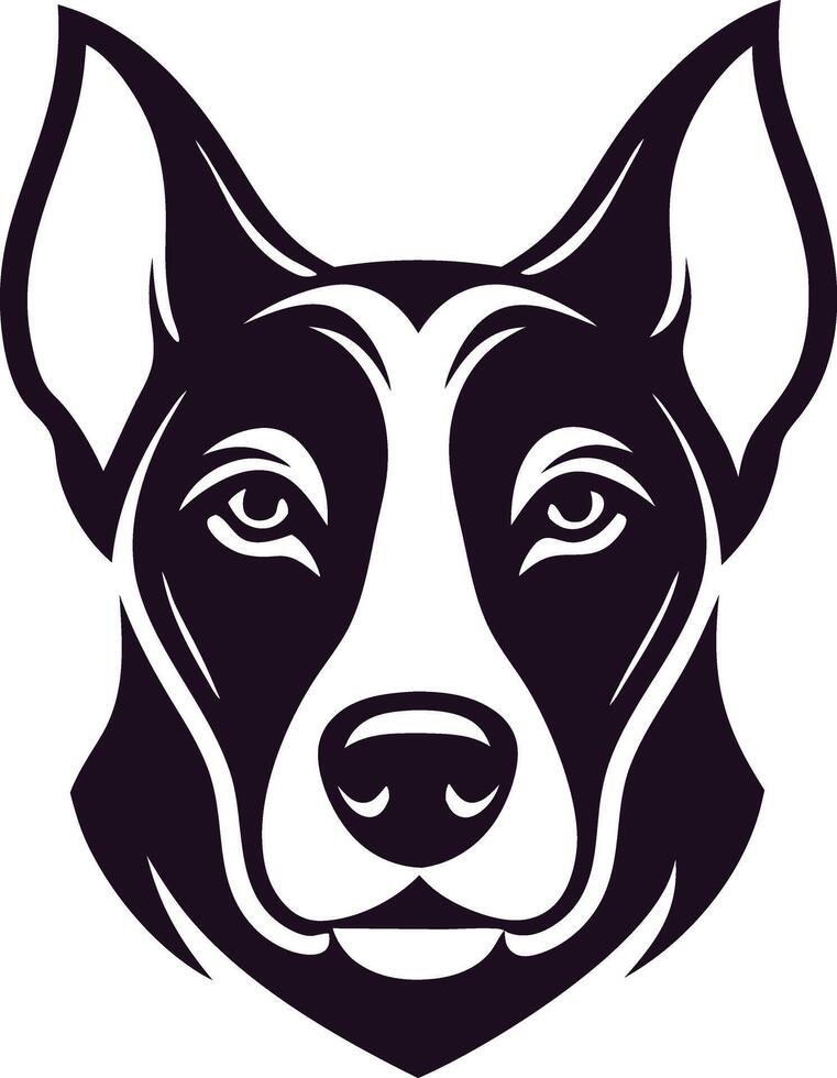 Stylish Dog Head Graphic Design, Black and White Canine Portrait vector