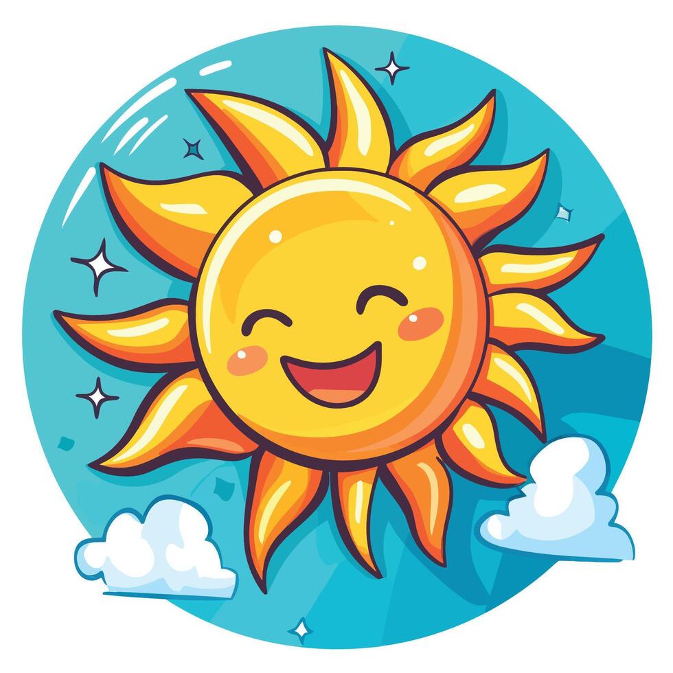 Cartoon Sun and Wind Icon vector