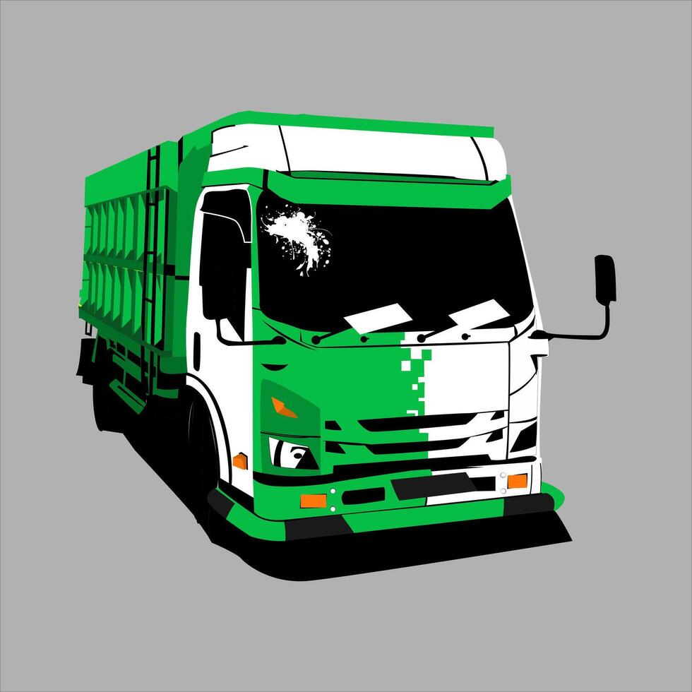 Indonesian dump truck canter vector