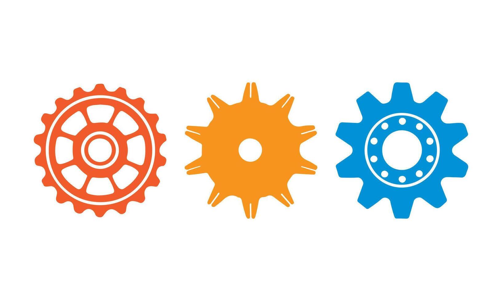 Gear cogwheel icons for industrial and mechanical themes. vector