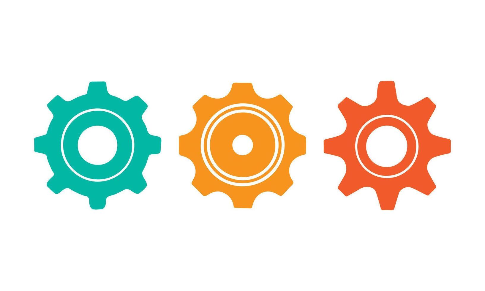 Gear wheel set engineering and industry concept. vector