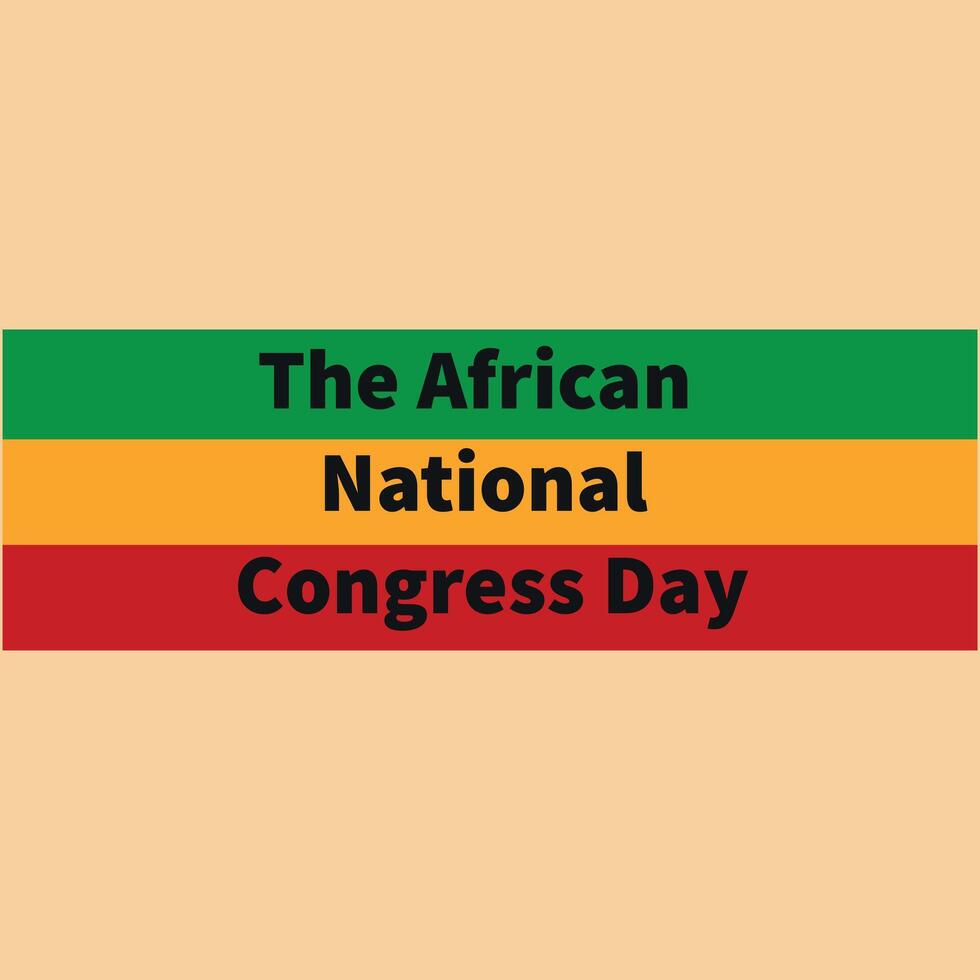 African National Congress Foundation Day with flag colors vector