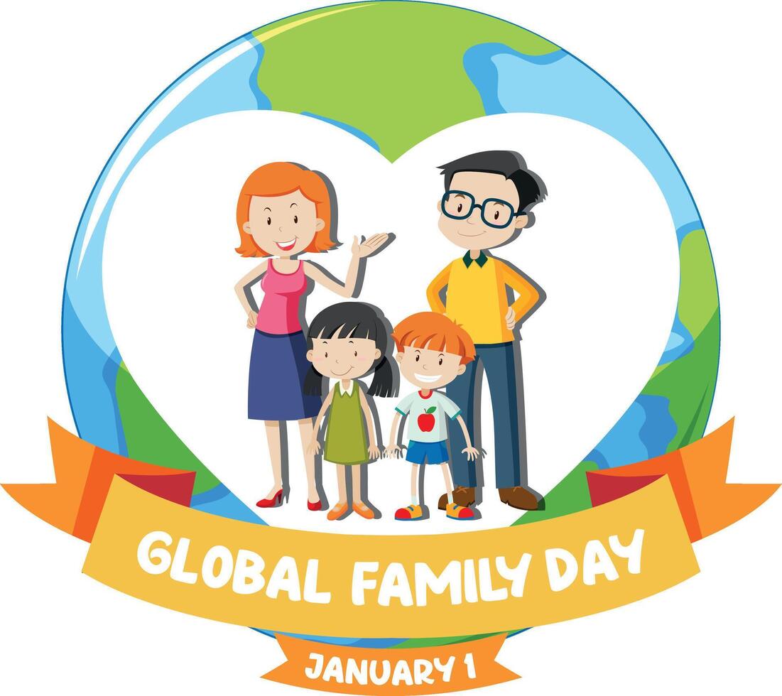 Happy world family day. vector
