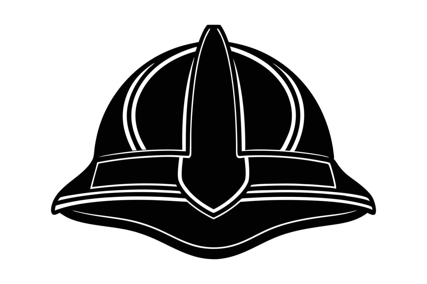 Helmet of firefighter silhouette vector