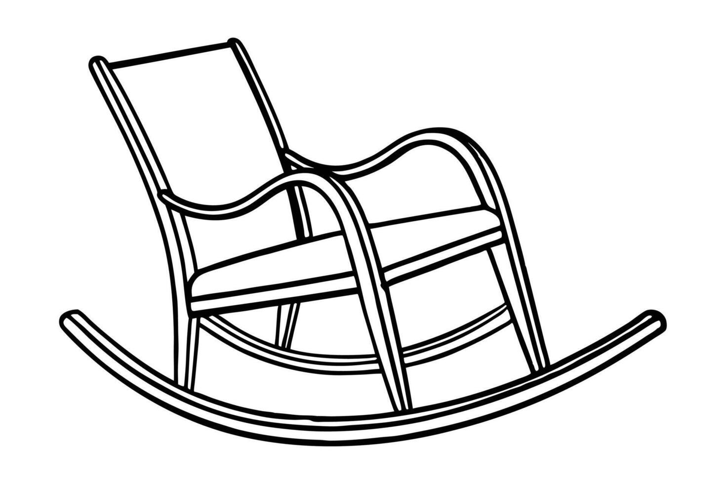 Minimalist line drawing of a rocking chair line art design.eps vector