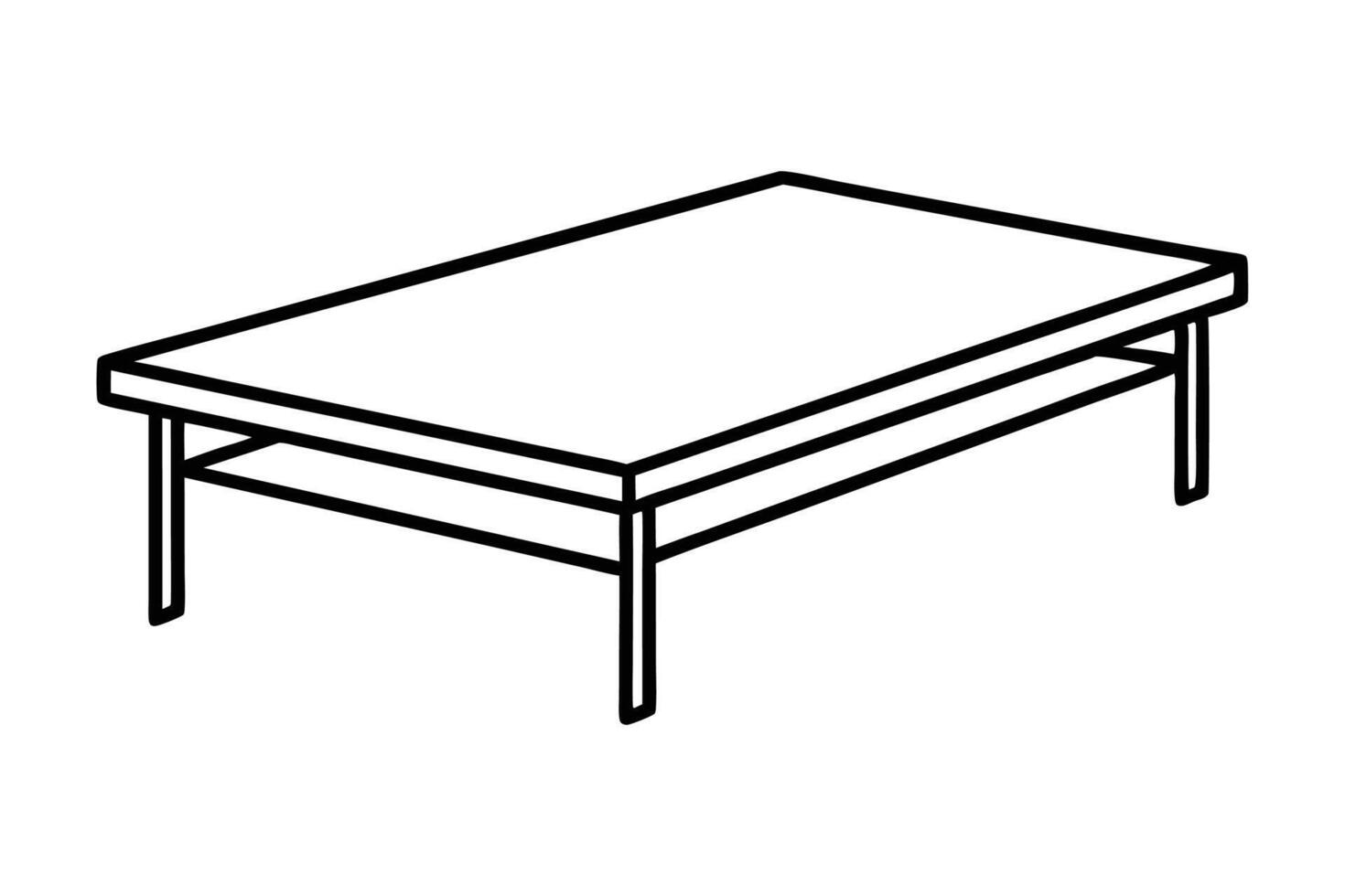Minimalist line drawing of a coffee table line art design.eps vector
