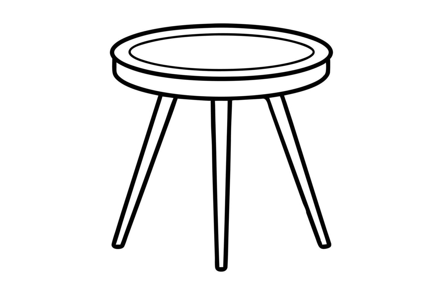 Minimalist line drawing of a side table line art design.eps vector
