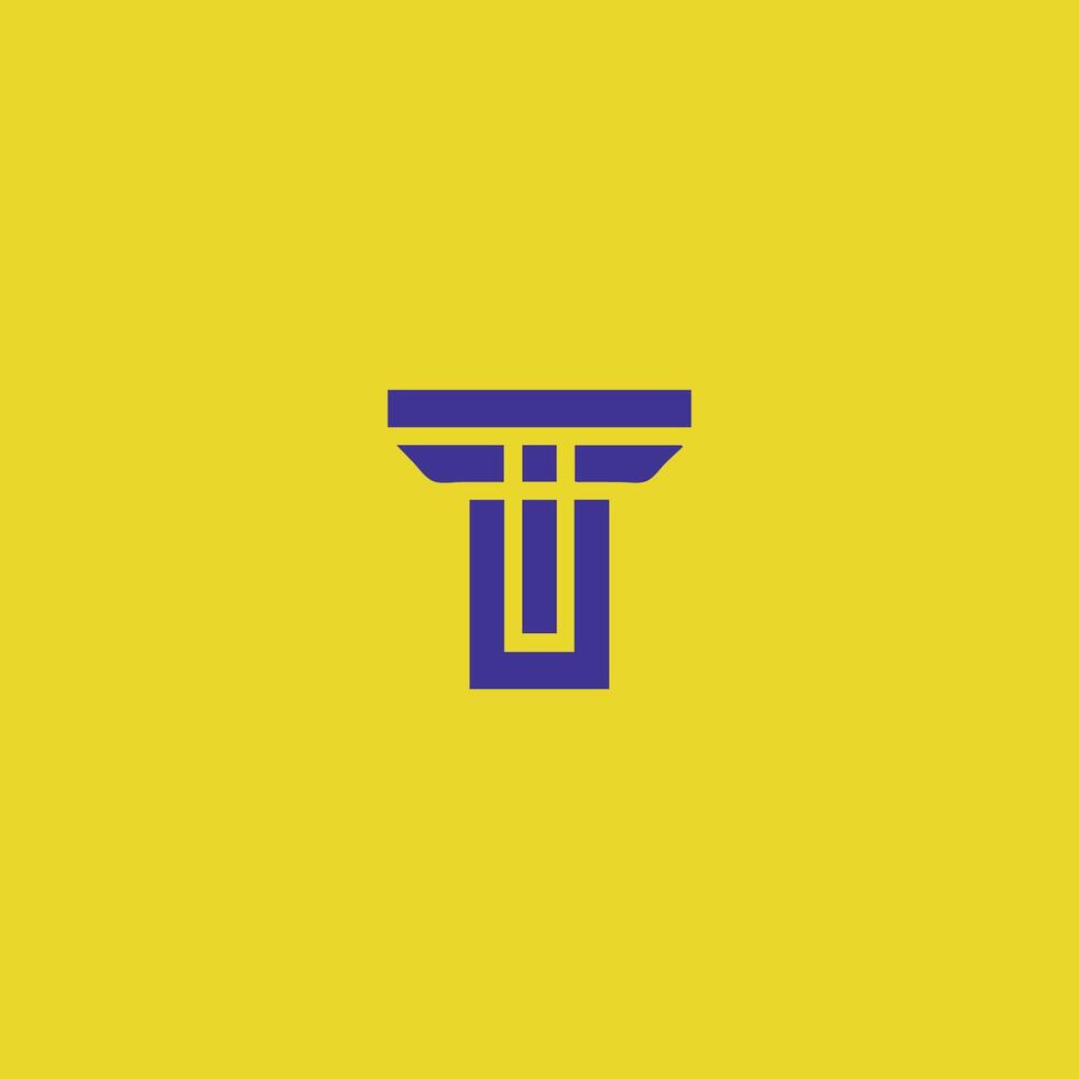 Modern and trendy letter T initials logo icon design template elements vector