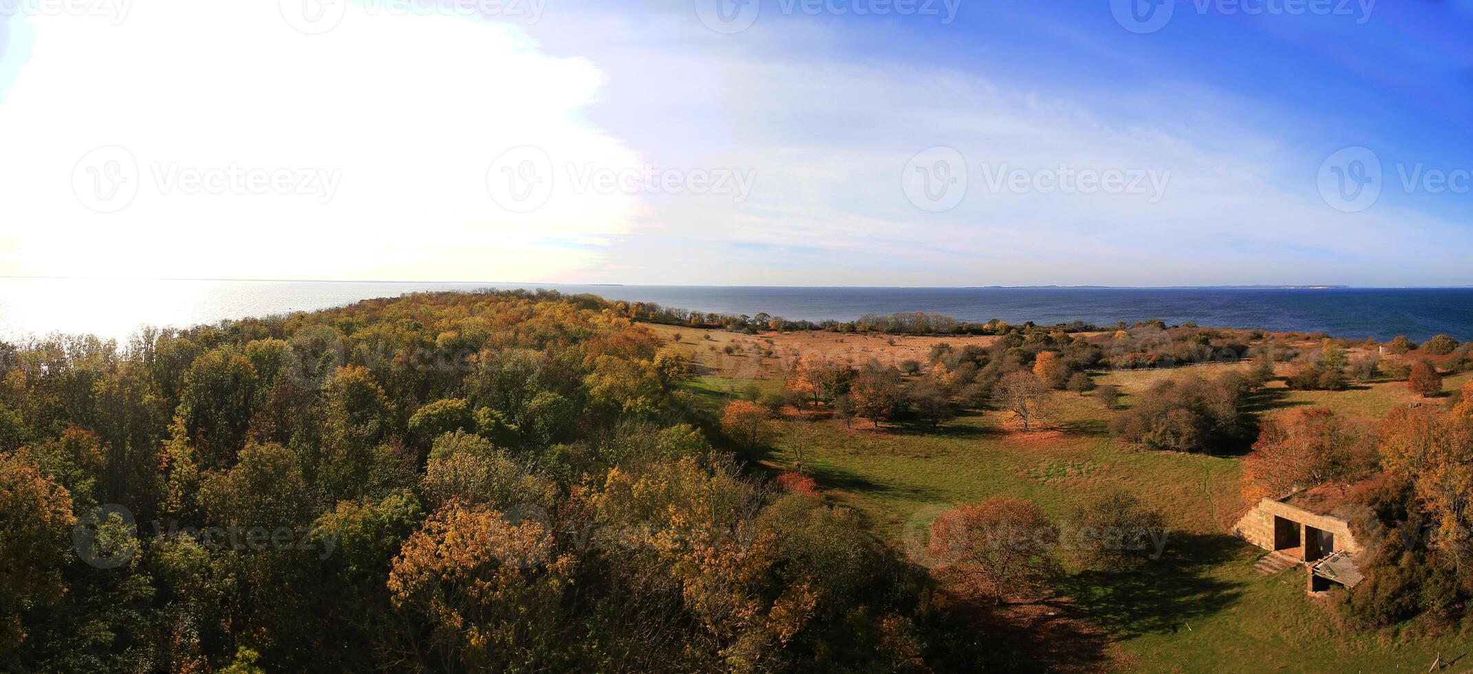 Sea coast and bunker remains on the small island Greifswalder Oie in Germany photo