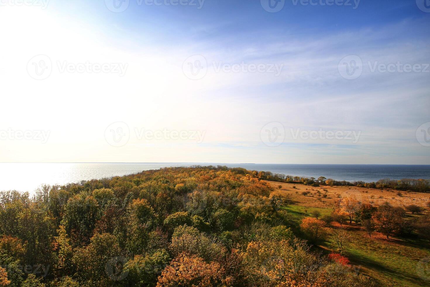 Sea coast and sunlight on the small island Greifswalder Oie in Germany photo