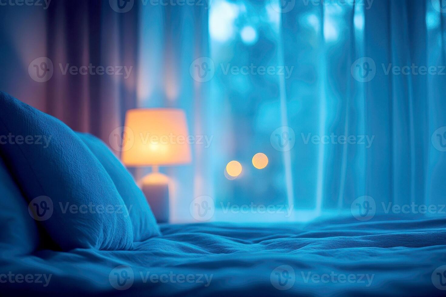 concept of sleep hygiene cozy bed with soft pillows and comfortable sheets set in peaceful bedroom environment quiet atmosphere healthy bedtime routine and restful night. photo