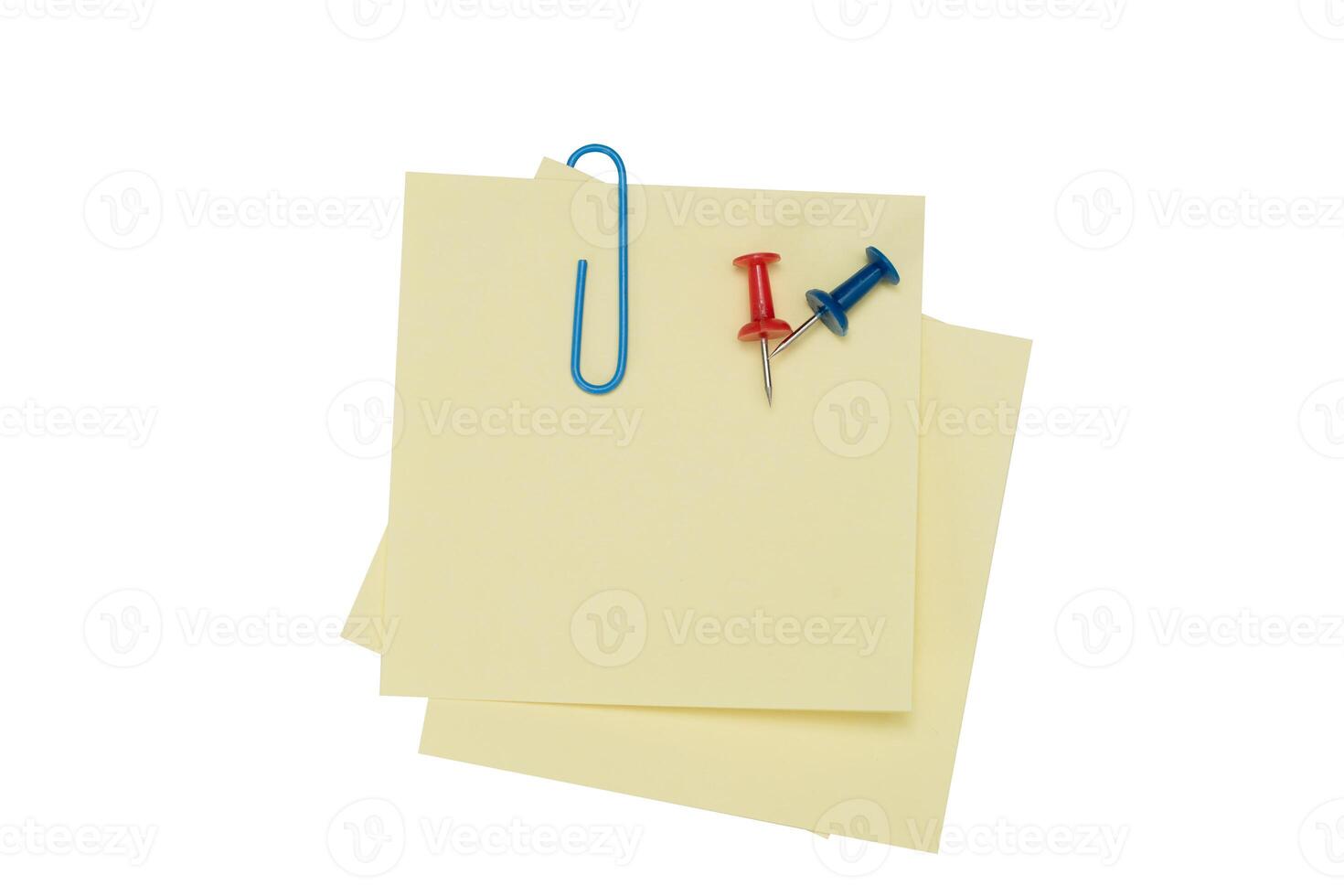 Yellow sticky post it note isolated on transparent or white background. photo