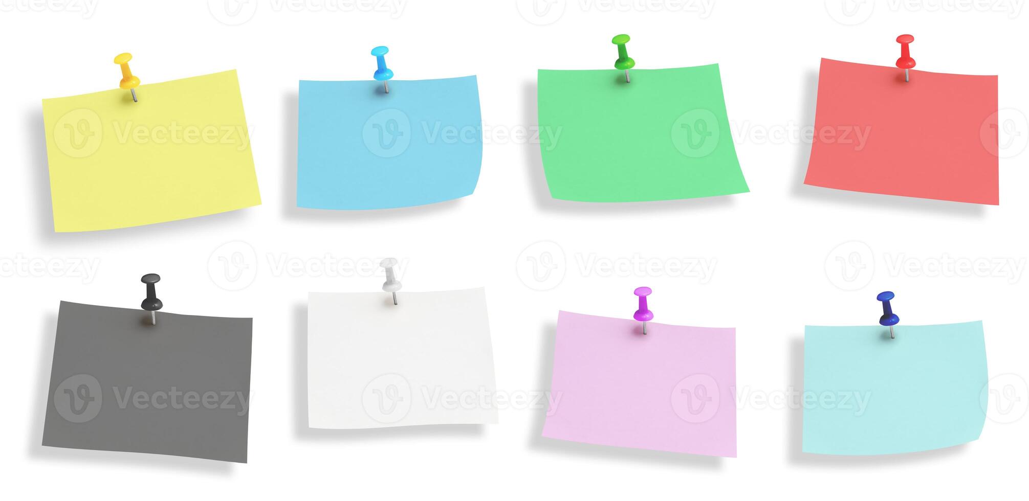 Adhesive Notes. Pinned note on transparent background. Photo of a beautiful blank post it note