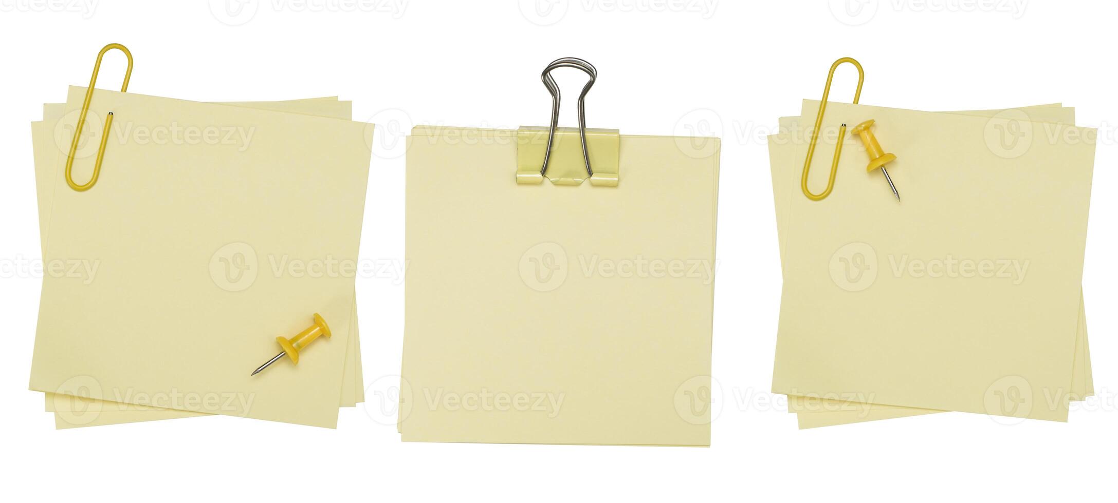 Paper message note reminder blank background office business push pin thumbtack clip needle pushpin. photo