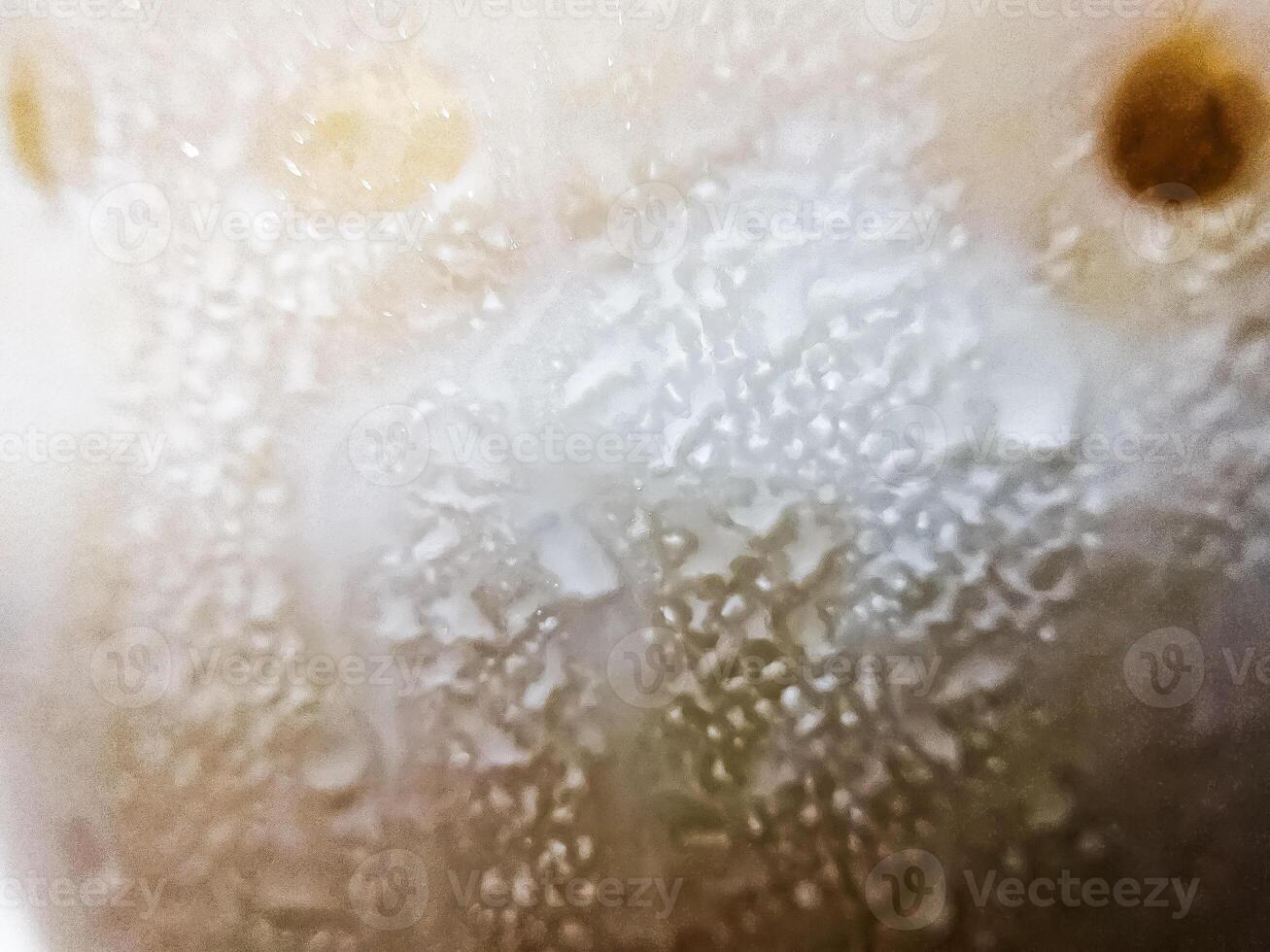 Ice water vapor outside the glass. Bubble pattern abstract background art design. Blurred background. photo