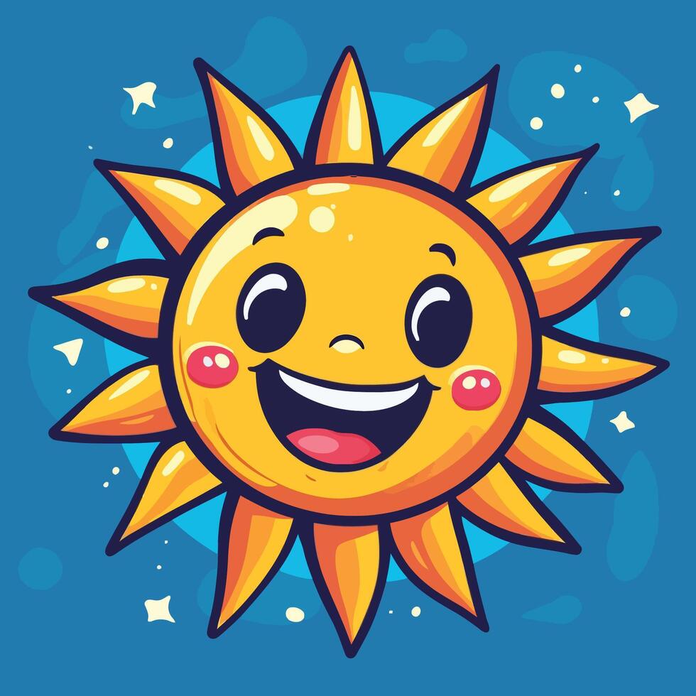 Cartoon Sun Rays Icon Without Shadow vector
