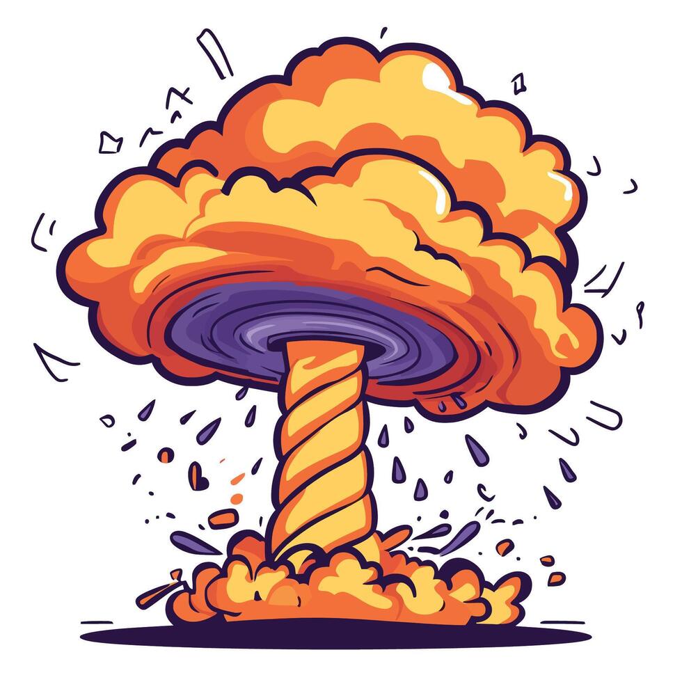 Cartoon Tornado Warning Icon vector