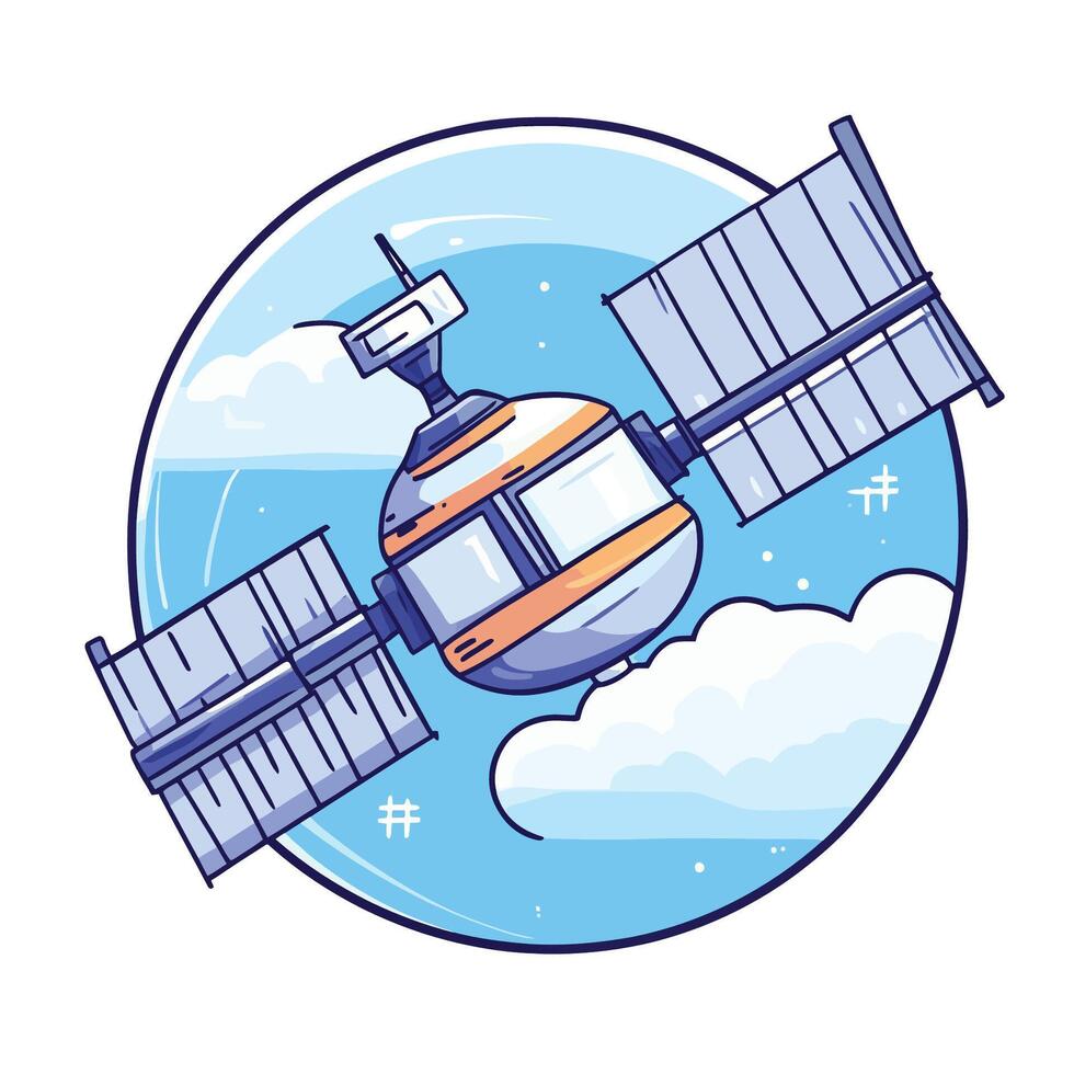 Weather Satellite Icon Illustration vector