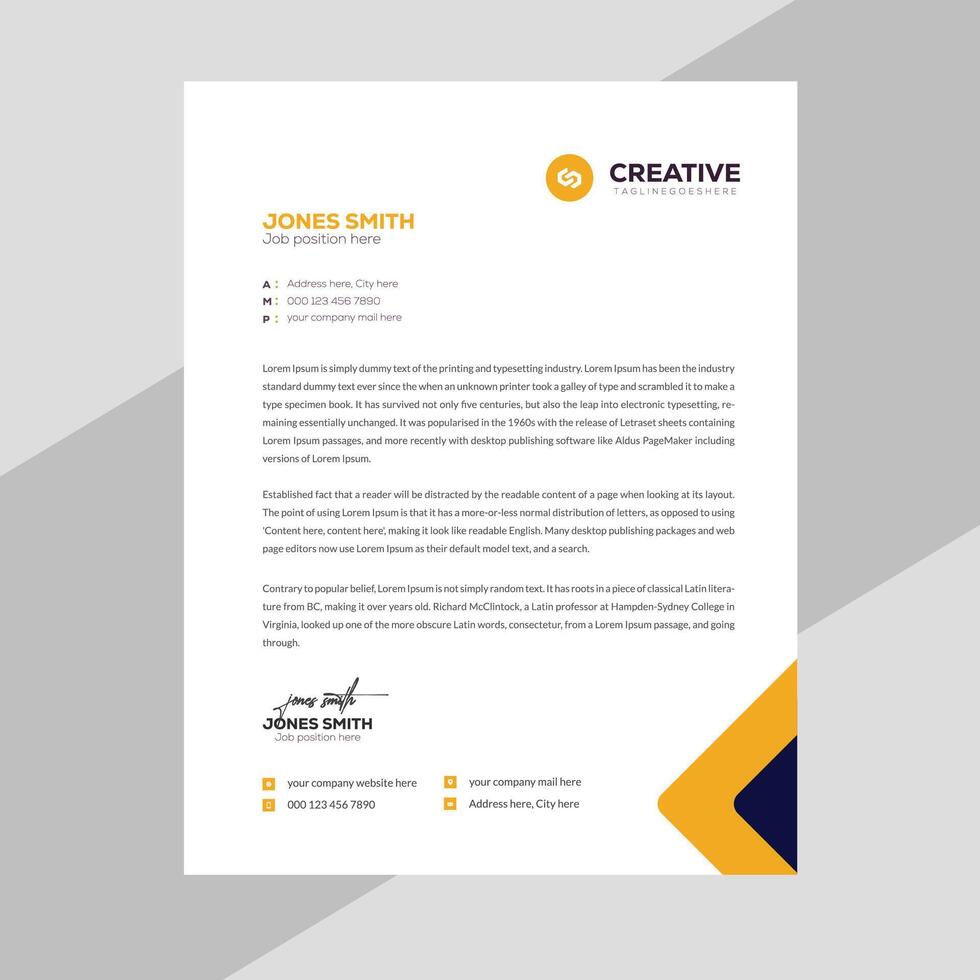 Clean and professional company business letterhead template design vector