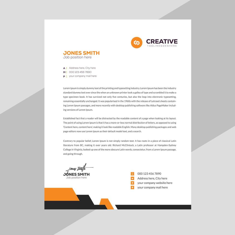 Creative Elegant Letterhead Template Design in Minimalist Style vector