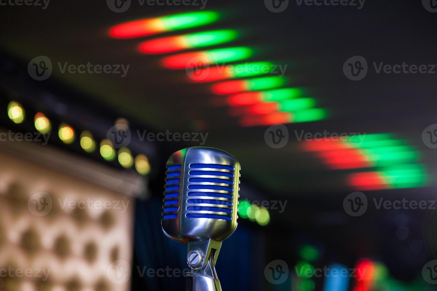 retro microphone at concert photo