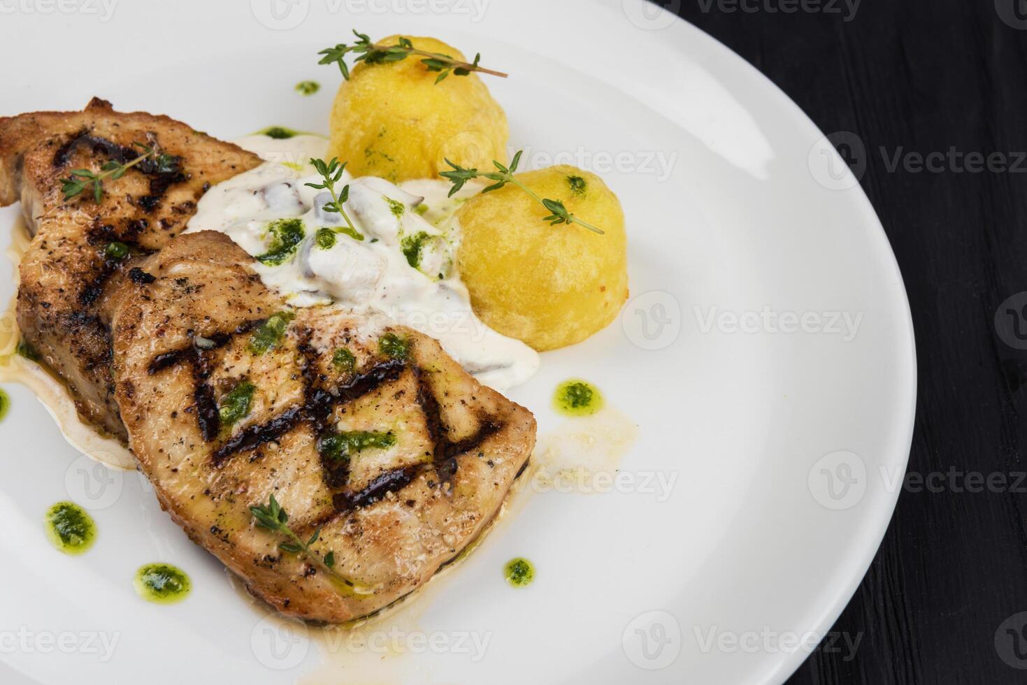 Grilled pork meat with photo