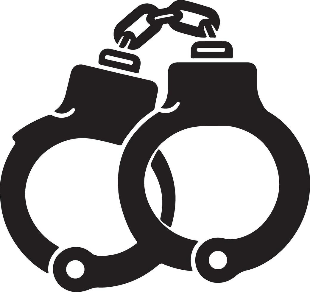 Handcuffs icon on white background vector
