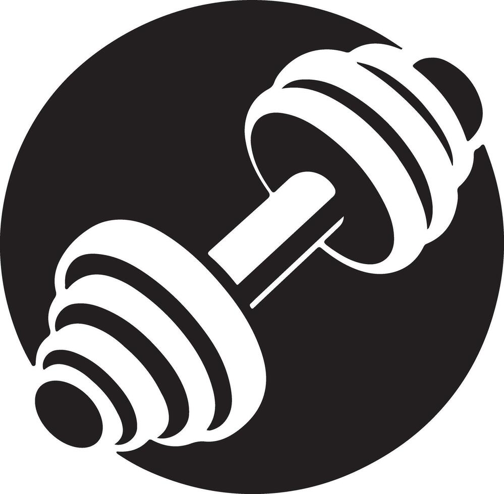 Dumbbell icon in black and white on a white background vector