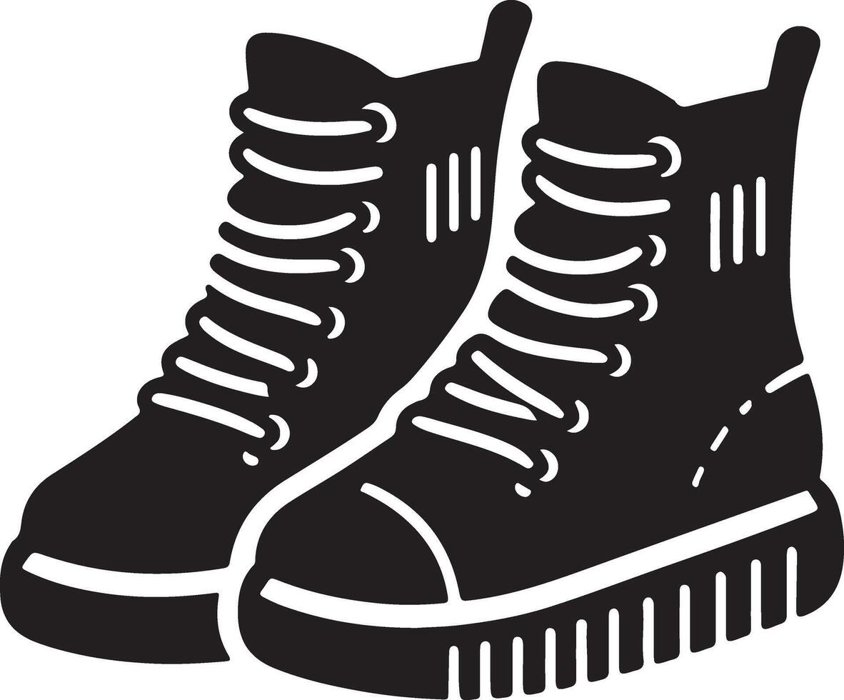 Black boots with laces on the bottom vector
