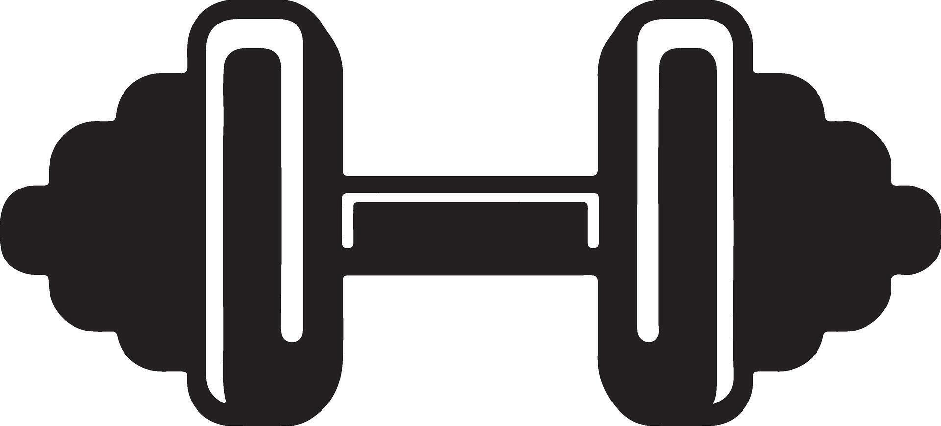 Dumbbell icon silhouette on white background vector