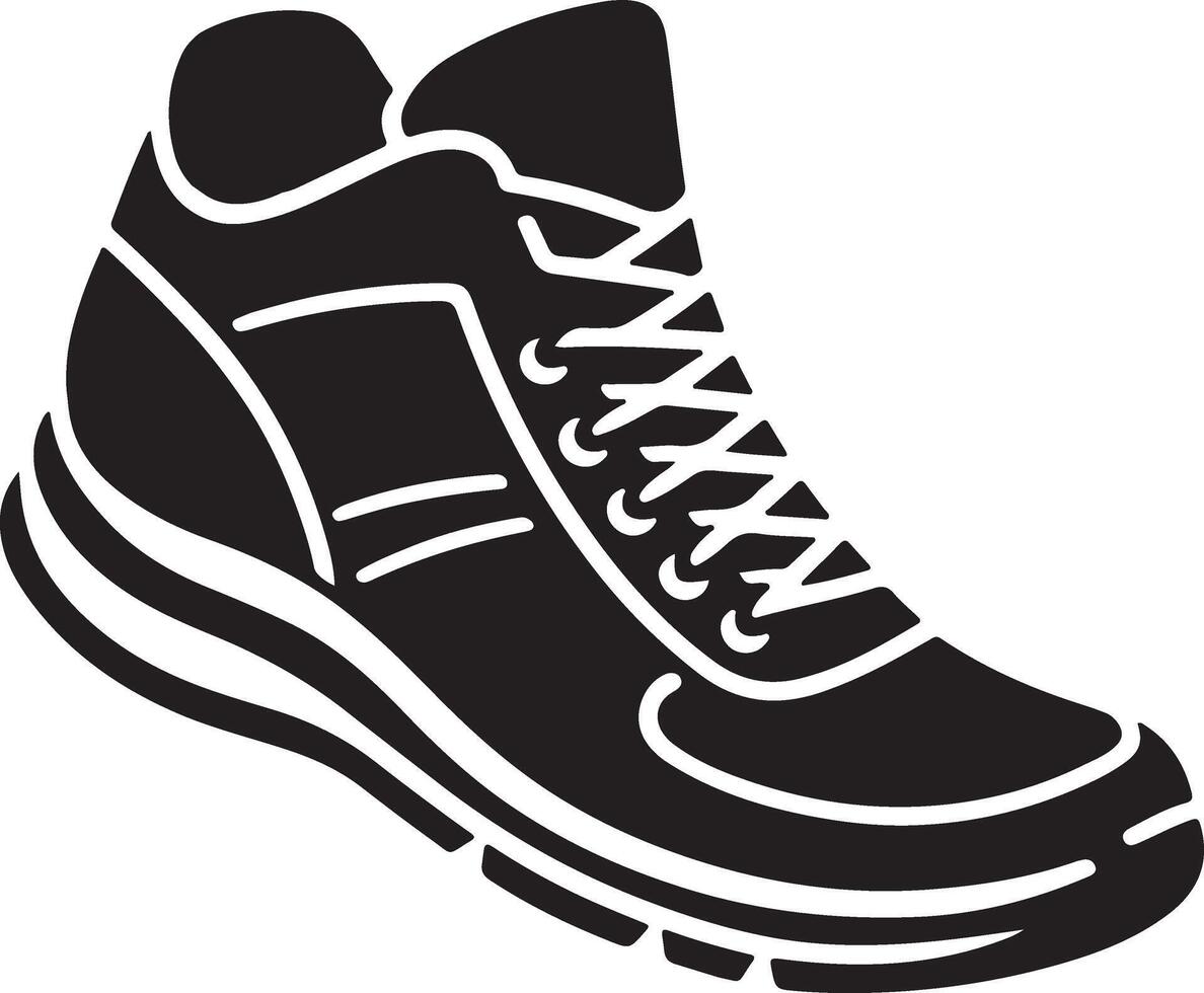 A black and white silhouette of a shoe vector