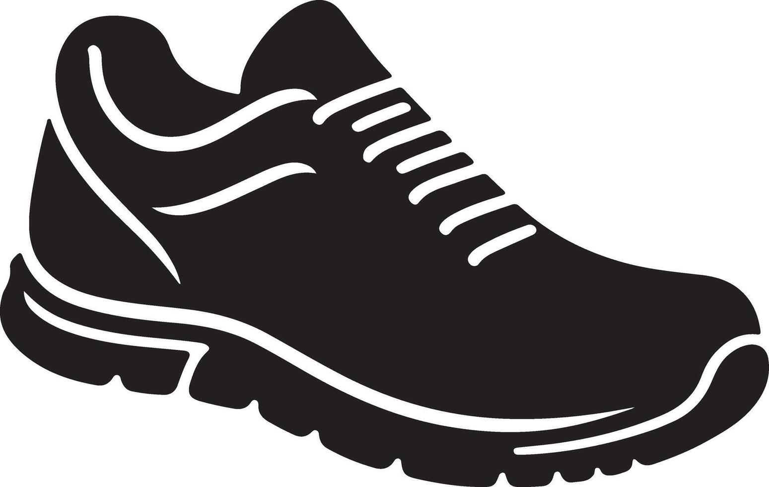 Shoe icon, black silhouette of a shoe vector