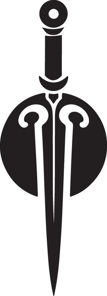 A black and white logo of a knife vector