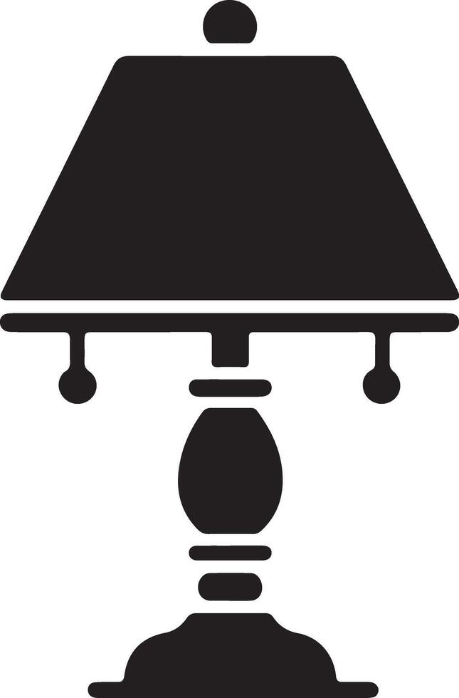 A black and white illustration of a lamp vector