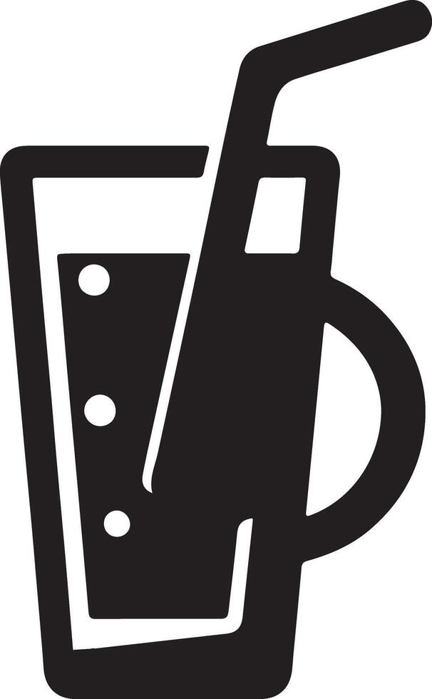 A black and white illustration of a glass of soda vector