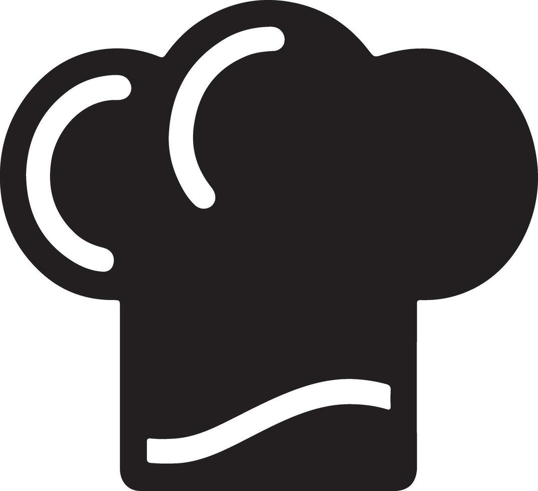 A black chef hat icon on a white background vector